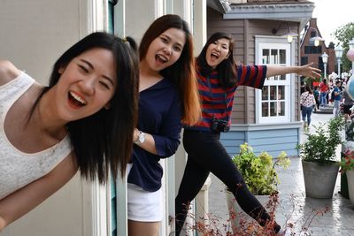 Portrait of happy female friends