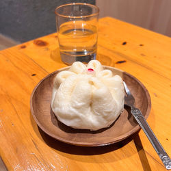 Close-up of dessert in plate on table