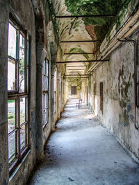 Empty passage in abandoned building