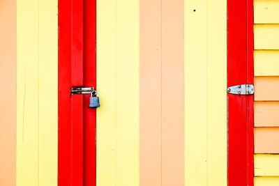 Closed door of building