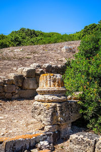 Stone structure against sky