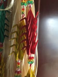 Close-up of multi colored decoration hanging outdoors