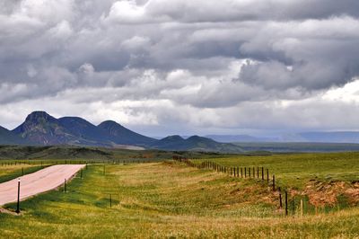 Scenic view of field against sky