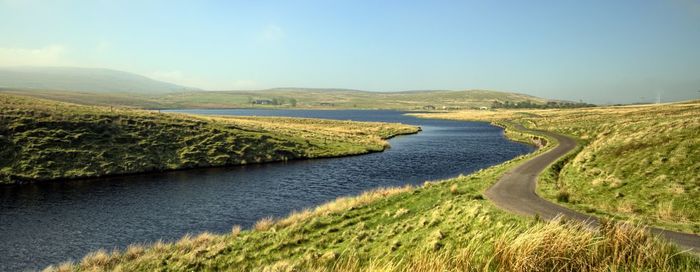 Scenic view of landscape against clear sky
