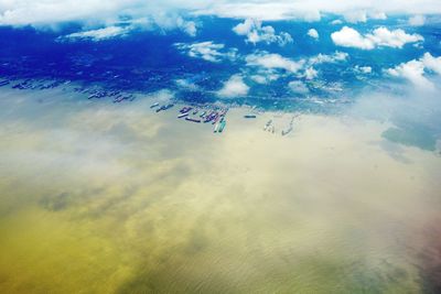 People swimming in sea