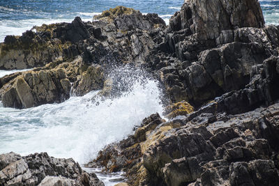 Scenic view of rocks in sea