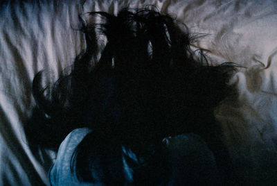 Extreme close up of shadow of man