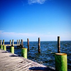 Wooden pier in sea