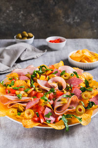 Close-up of food on table