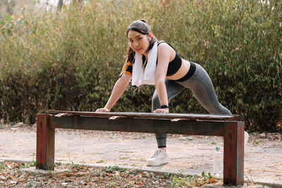 Young woman in park