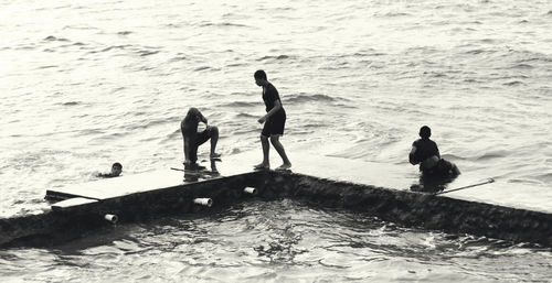 People on sea shore