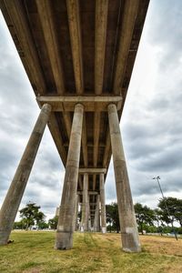 Low angle view of bridge against sky