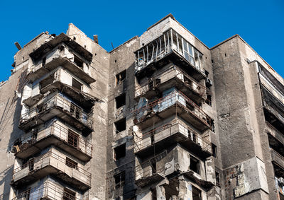 Low angle view of building against clear sky