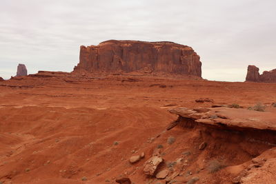 Rock formations on mountain against sky