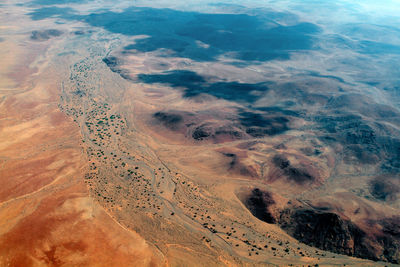 High angle view of land