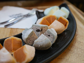 Close-up of breakfast on table
