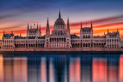 Hungarian parliament at sunrise