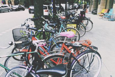Bicycle parked in parking lot