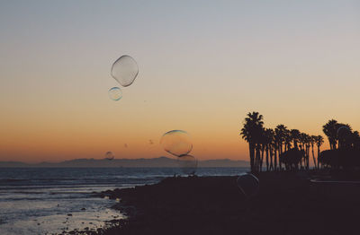 Scenic view of sunset over sea