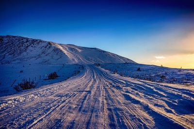 Scenic view of mountain in winter