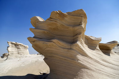Fossil dunes in abu dhabi, unique natural environmental area, closeup