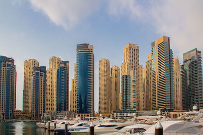 The skyline of dubai at the day