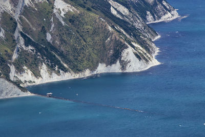 Scenic view of sea and mountains