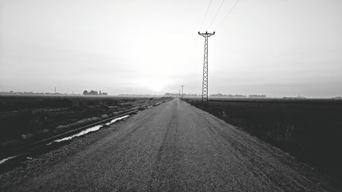 Road passing through field