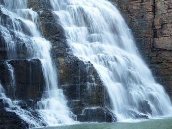 Low angle view of waterfall