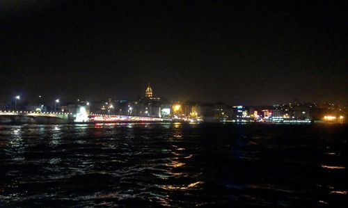 Illuminated city at night