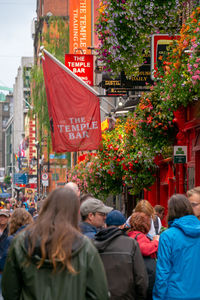 People on street in city