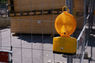 Close-up of yellow fire hydrant