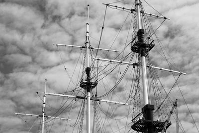 Low angle view of sailboat against sky