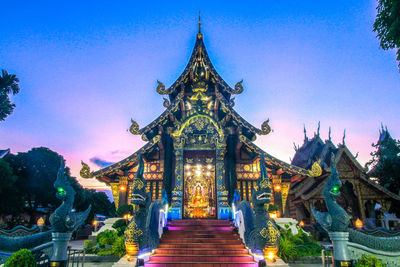 View of temple against sky at dusk