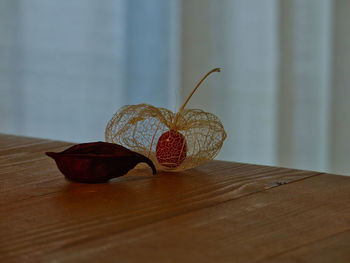 Close-up of apple on table