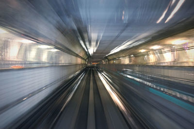 Blurred motion of railroad tracks