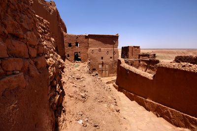 Old ruin building against clear sky