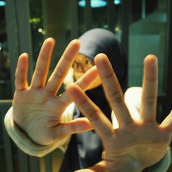 Close-up of woman hands