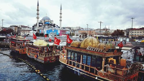 Panoramic view of buildings against sky in city