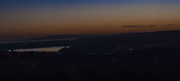 View of city at night