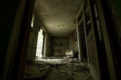 Interior of abandoned building