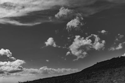 Low angle view of mountain against sky