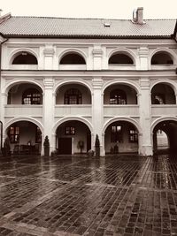 Facade of wet building