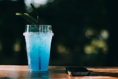 Close-up of drink on table