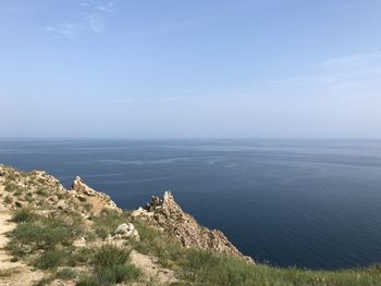 High angle view of sea against sky