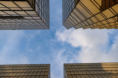 Low angle view of modern building against sky