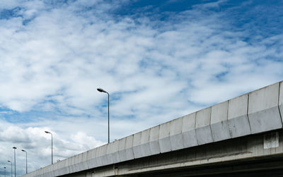 Elevated concrete highway and street lamp pole. overpass concrete road. road flyover. motorway.