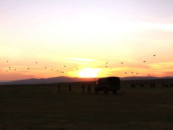 Silhouette of landscape at sunset