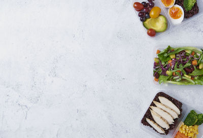 High angle view of fruits on table