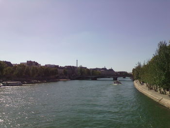 Scenic view of river against clear sky